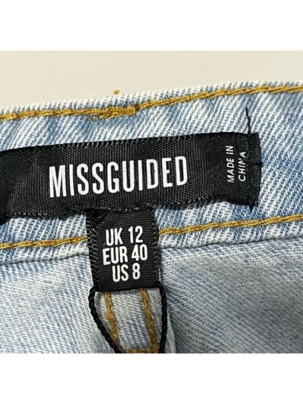 Missguided Extreme Rip Hem High-Waist Denim Shorts - Size US 8 - Picture 7 of 11
